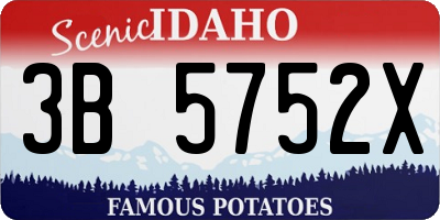 ID license plate 3B5752X