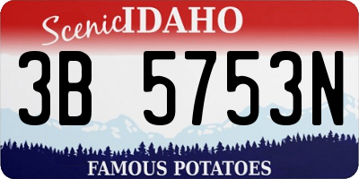 ID license plate 3B5753N