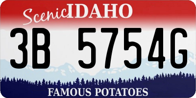 ID license plate 3B5754G