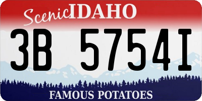 ID license plate 3B5754I