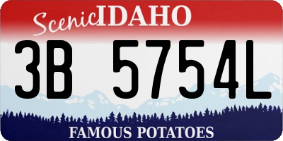 ID license plate 3B5754L