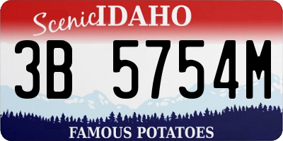 ID license plate 3B5754M
