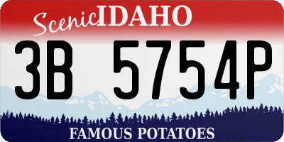 ID license plate 3B5754P