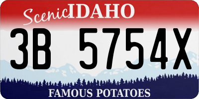 ID license plate 3B5754X