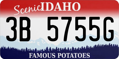 ID license plate 3B5755G