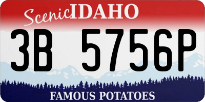 ID license plate 3B5756P