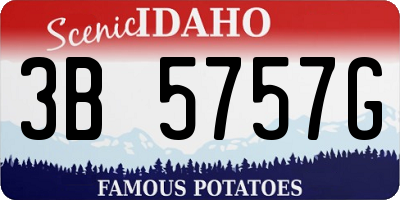 ID license plate 3B5757G