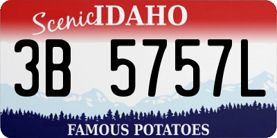 ID license plate 3B5757L