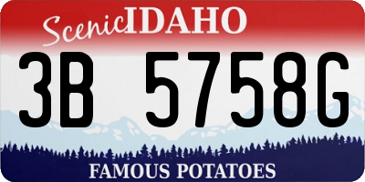ID license plate 3B5758G