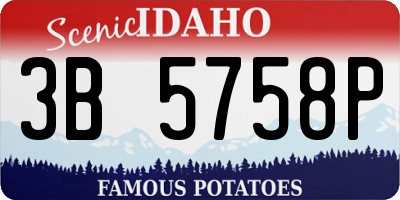 ID license plate 3B5758P