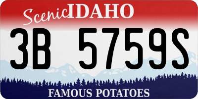ID license plate 3B5759S