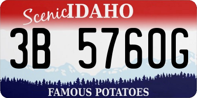 ID license plate 3B5760G