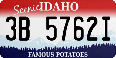 ID license plate 3B5762I