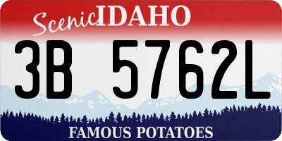 ID license plate 3B5762L
