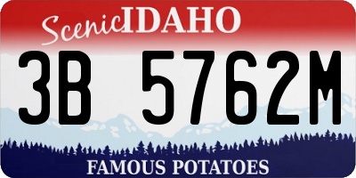 ID license plate 3B5762M