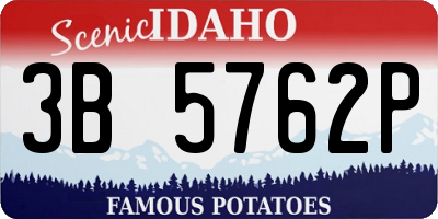 ID license plate 3B5762P