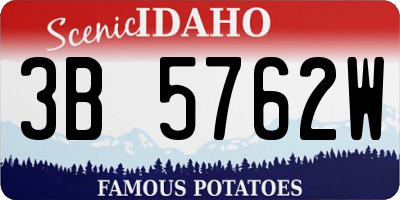 ID license plate 3B5762W