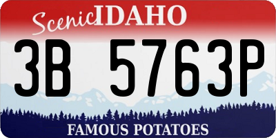 ID license plate 3B5763P
