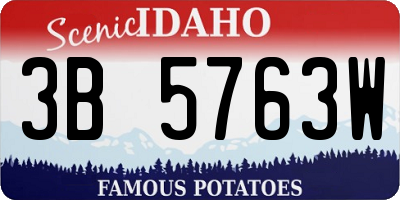 ID license plate 3B5763W