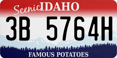 ID license plate 3B5764H
