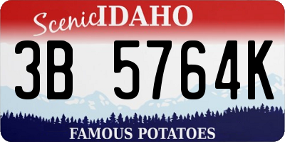 ID license plate 3B5764K