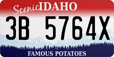 ID license plate 3B5764X
