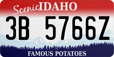 ID license plate 3B5766Z
