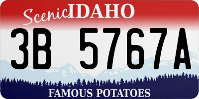 ID license plate 3B5767A