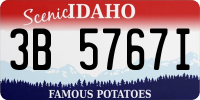 ID license plate 3B5767I