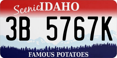 ID license plate 3B5767K
