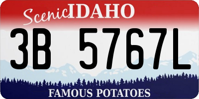 ID license plate 3B5767L