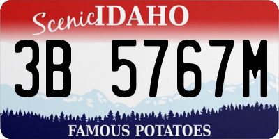 ID license plate 3B5767M