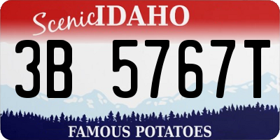 ID license plate 3B5767T