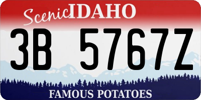 ID license plate 3B5767Z