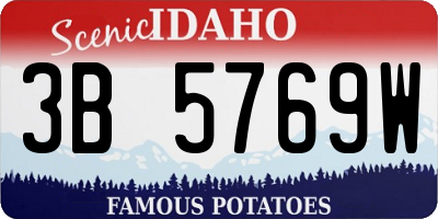 ID license plate 3B5769W