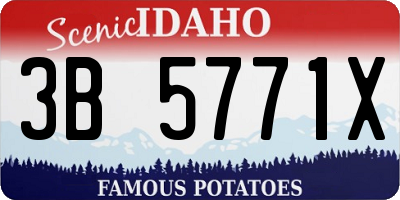 ID license plate 3B5771X