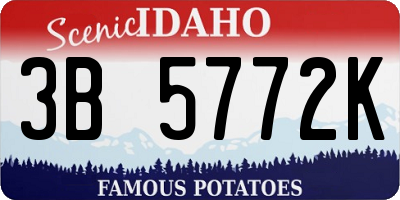ID license plate 3B5772K