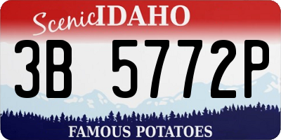 ID license plate 3B5772P