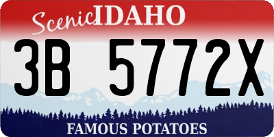 ID license plate 3B5772X