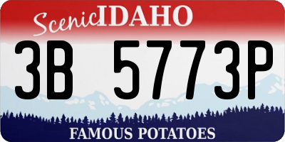 ID license plate 3B5773P