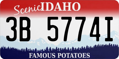 ID license plate 3B5774I