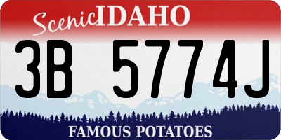 ID license plate 3B5774J
