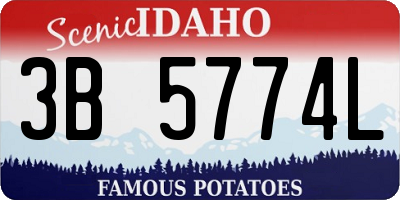 ID license plate 3B5774L