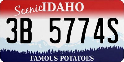 ID license plate 3B5774S