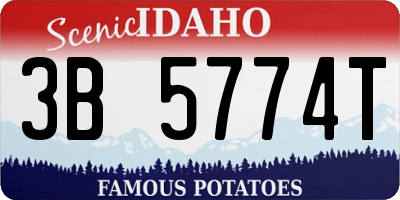 ID license plate 3B5774T