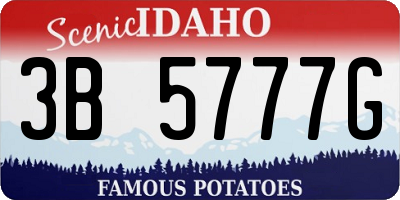 ID license plate 3B5777G
