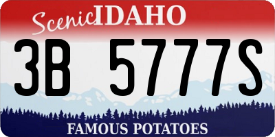 ID license plate 3B5777S