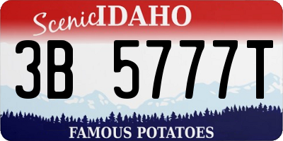 ID license plate 3B5777T