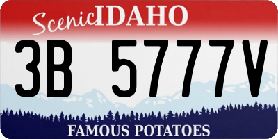 ID license plate 3B5777V