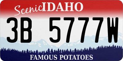 ID license plate 3B5777W